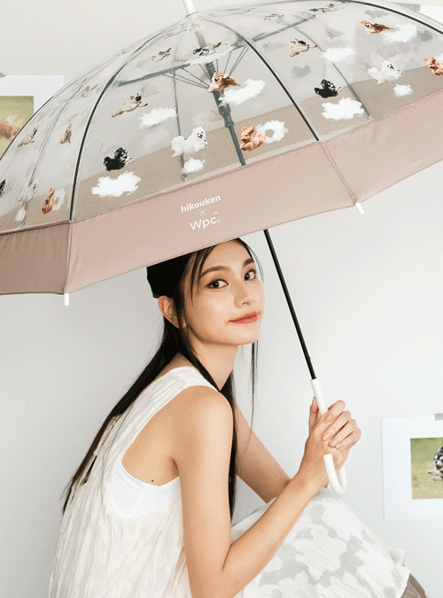 wpc우산 멍브렐라 강아지 튼튼한 투명우산 비닐 장우산 PT-HK01-001